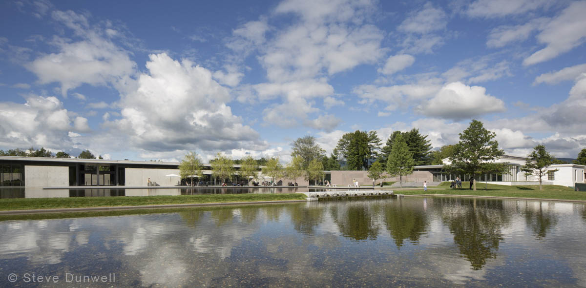 The Clark Museum, Williamstown, MA, with its magnificent new addition and reflecting pools.  (Tadeo Ando = architect; Reed Hildebrand = landscape architect)  